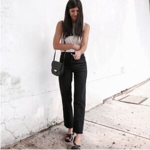 NWT Everlane Organic Cotton The Way High Jeans in Coal Raw Hem Size 32 Long